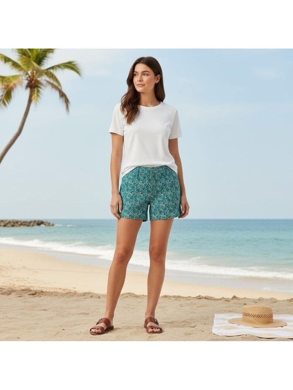 Market & Spruce Teal Lorraine Shorts Size 4